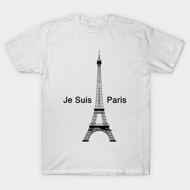 Je Suis Paris Eiffel Tower T-Shirt by PirateCatTees